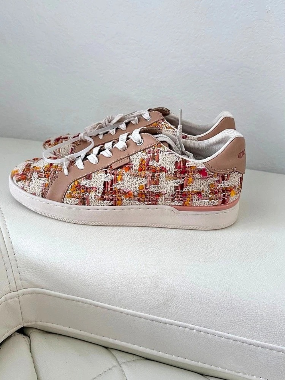 Coach Lowline Low Top Sneaker in Tweed Sneakers Pink & Multicolor.